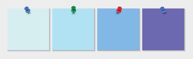 Sammlung von anders farbig Blätter von Hinweis Papiere mit zusammengerollt Ecke, bereit zum Ihre Botschaft vektor