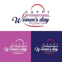 Lycklig kvinnors dag logotyp, Lycklig kvinnors dag, kärlek vektor logotyp design