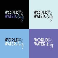värld vatten dag logotyp design mall begrepp vektor