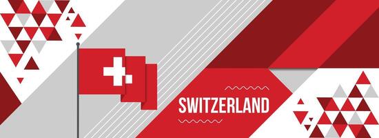 schweiz nationell eller oberoende dag baner design för Land firande. flagga av schweiz modern retro design abstrakt geometrisk ikoner. vektor illustration