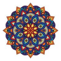 bunt Blumen- Mandala Vektor Illustration isoliert auf Weiß Hintergrund Hintergrund