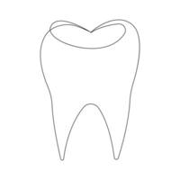 Vektor kontinuierlich einer Linie Zeichnung von Zahn Beste verwenden zum Logo Banner Illustration Zahnarzt Stomatologie medizinisch Konzept