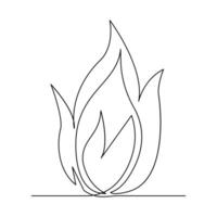 Vektor kontinuierlich Single Linie Zeichnung von Feuer auf Weiß Hintergrund Illustration und minimal