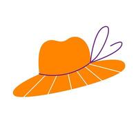 kvinnor hatt av sommar klotter ikon uppsättning vektor