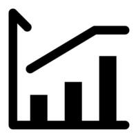 wachsend Bar Graph solide Symbol setzt vektor