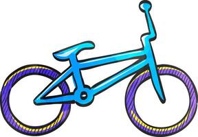 bmx cykel ikon i Färg teckning. sport lopp parkera spela knep hoppa barn vektor