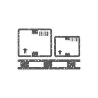 logistisch Box Symbol im Grunge Textur Vektor Illustration