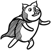 Hand gezeichnet Schwein. Vektor Illustration.