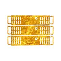 Hand gezeichnet Server Gestell Symbol im Gold vereiteln Textur Vektor Illustration