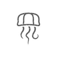 Qualle Symbol im Grunge Textur Vektor Illustration