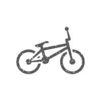 bmx cykel ikon i grunge textur vektor illustration