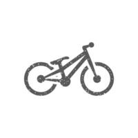 rättegång cykel ikon i grunge textur vektor illustration
