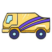 samling lastbil ikon i hand dragen Färg vektor illustration