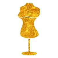 Hand gezeichnet Mannequin Symbol im Gold vereiteln Textur Vektor Illustration