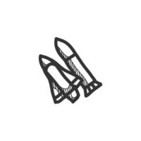 Raum Shuttle Symbol im Hand gezeichnet Gekritzel vektor