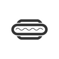 Hotdog Symbol im dick Gliederung Stil. schwarz und Weiß einfarbig Vektor Illustration.