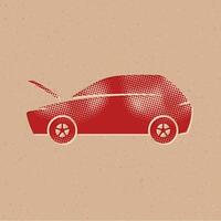 Auto mit Kapuze öffnen Symbole Halbton Stil Automobil mit Grunge Hintergrund Vektor Illustration