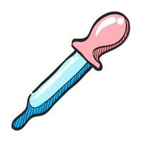 Pipette Symbol im Hand gezeichnet Farbe Vektor Illustration