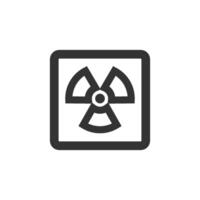 radioaktiv Symbol Symbol im dick Gliederung Stil. schwarz und Weiß einfarbig Vektor Illustration.