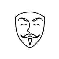 anonymitet mask ikon. hand dragen vektor illustration. redigerbar linje stroke.