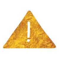 Hand gezeichnet Warnung Zeichen Symbol im Gold vereiteln Textur Vektor Illustration