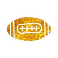 hand dragen fotboll ikon i guld folie textur vektor illustration