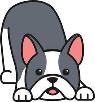 Französisch Bulldogge eben Farbe Symbol. süß Haustier Tier, Vektor Illustration