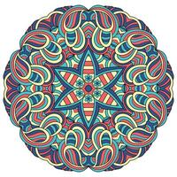 Blume Mandala Design, Vektor Illustration auf ein Orange Hintergrund