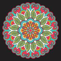 Blume runden Zier geometrisch Tortenspitze Muster, Mandala Vektor Illustration