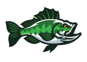 groß Bass Fisch Logo Maskottchen Design vektor
