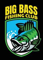 stor bas maskot fiske klubb logotyp vektor