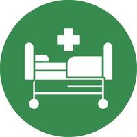 Krankenhausbett-Glyphe-Kreis-Symbol vektor