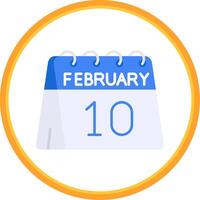 10 .. von Februar eben Kreis uni Symbol vektor