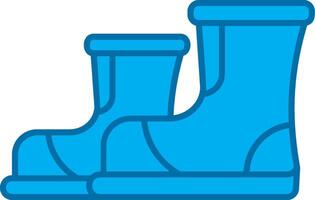 Stiefel Blau Linie gefüllt Symbol vektor