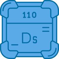 darmstadtium blå linje fylld ikon vektor