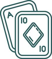 Poker Linie Gradient Grün Symbol vektor