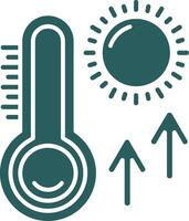 termometer glyf lutning grön ikon vektor
