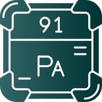 Protactinium Glyphe Gradient Grün Symbol vektor