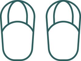 sandaler linje lutning ikon vektor
