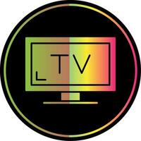TV glyf på grund av Färg ikon vektor