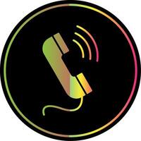 telefon ring upp glyf på grund av Färg ikon vektor