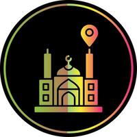 Moschee Ort Glyphe fällig Farbe Symbol vektor