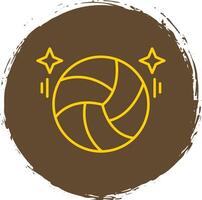 Volleyball Linie Kreis Gelb Symbol vektor