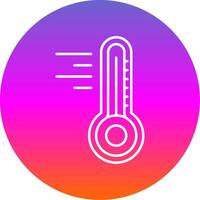 termometer linje lutning cirkel ikon vektor