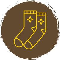 Socken Linie Kreis Gelb Symbol vektor