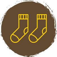 Socken Linie Kreis Gelb Symbol vektor