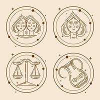 Tierkreis vier Symbole vektor