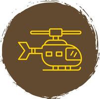 helikopter linje cirkel gul ikon vektor