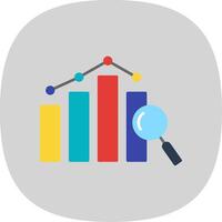 analyser platt kurva ikon vektor