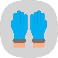 skyddande handskar platt kurva ikon vektor